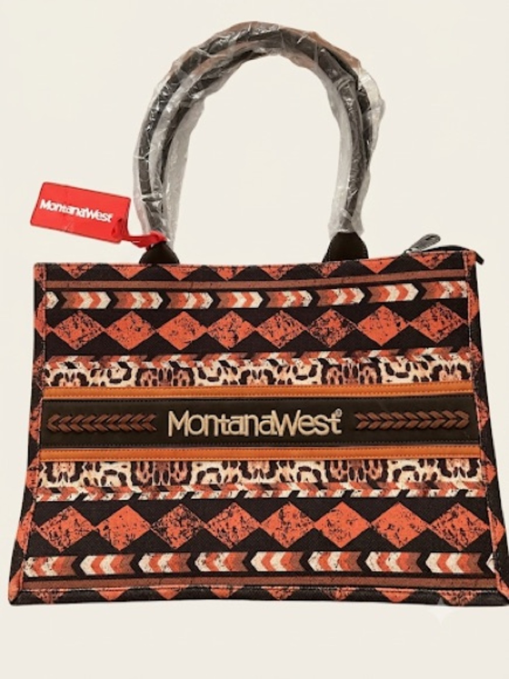 Montana West Western Aztec Leopard Southwestern CCW Concealed Carry Canvas Tote